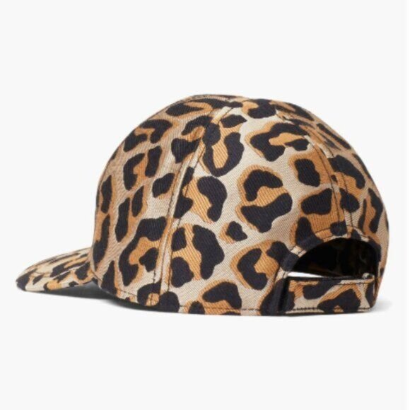 NWT Kate Spade Designer Ball Cap Dad Hat Baseball Hat Leopard Print Lux - Picture 2 of 5